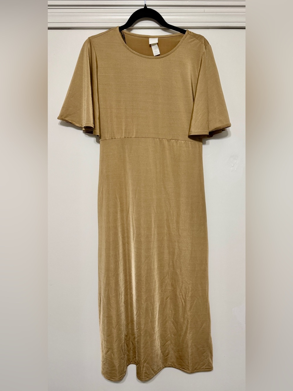 H&M Short Sleeve Beige Maxi Dress